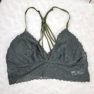 Aerie Padded Lace Bralette Green Size Medium